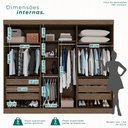 Ver imagem 5 de Guarda Roupa Casal 3 Portas de Correr com Espelho Central 6 Gavetas Garibaldi 100% MDF Marrom/New Canion/Off White