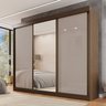 Guarda Roupa Casal 3 Portas de Correr com Espelho Central 6 Gavetas Garibaldi 100% MDF - 12