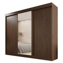 Ver imagem 3 de Guarda Roupa Casal 3 Portas de Correr com Espelho Central 6 Gavetas Garibaldi 100% MDF