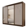 Guarda Roupa Casal 3 Portas de Correr com Espelho Central 6 Gavetas Garibaldi 100% MDF - 13