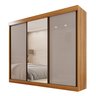 Guarda Roupa Casal 3 Portas de Correr com Espelho Central 6 Gavetas Garibaldi 100% MDF - 13