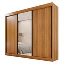 Ver imagem 3 de Guarda Roupa Casal 3 Portas de Correr com Espelho Central 6 Gavetas Garibaldi 100% MDF