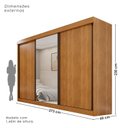 Ver imagem 3 de Guarda Roupa Casal 3 Portas de Correr com Espelho Central Garibaldi 100% MDF Cinamomo/Off White