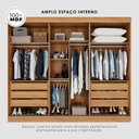 Ver imagem 4 de Guarda Roupa Casal 3 Portas de Correr com Espelho Central Garibaldi 100% MDF Cinamomo/Off White