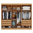 Ver imagem 2 de Guarda Roupa Casal 3 Portas de Correr com Espelho Central 6 Gavetas Garibaldi 100% MDF