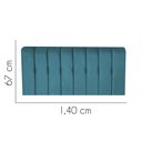 Ver imagem 2 de Painel Estofada Kiara 140cm Casal Box Quarto Suede Azul Turquesa - Ahazzo Móveis