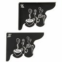 Ver imagem 1 de Par Mãos Francesas Decorativas 20cm Cantinho do Café Bule e Xícara Preto Aço