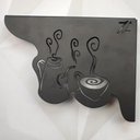 Ver imagem 5 de Par Mãos Francesas Decorativas 20cm Cantinho do Café Bule e Xícara Preto Aço