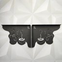 Ver imagem 3 de Par Mãos Francesas Decorativas 20cm Cantinho do Café Bule e Xícara Preto Aço