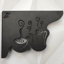 Ver imagem 7 de Par Mãos Francesas Decorativas 20cm Cantinho do Café Bule e Xícara Preto Aço