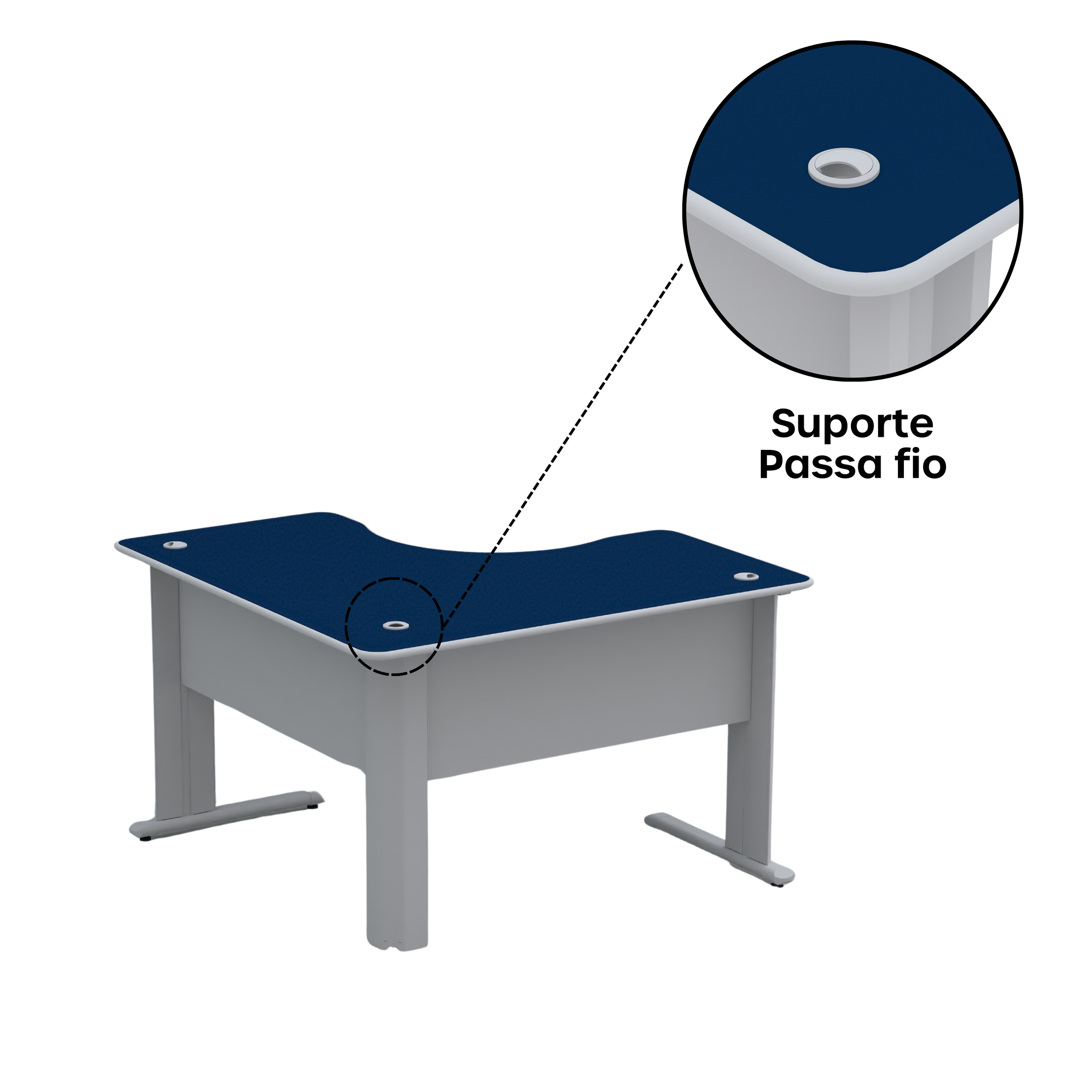 Mesa para Escritório em L 130x130cm ETP 1313 Maxxi - 9