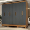 Ver imagem 1 de Guarda Roupa Casal com Pés 8 Portas 4 Gavetas Jatobá Yescasa