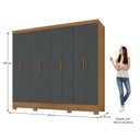 Ver imagem 4 de Guarda Roupa Casal com Pés 8 Portas 4 Gavetas Jatobá Yescasa