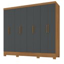 Ver imagem 2 de Guarda Roupa Casal com Pés 8 Portas 4 Gavetas Jatobá Yescasa