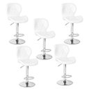 Ver imagem 1 de Conjunto 05 Banquetas Slim Couro Pu Regulagem de Altura - Branca Branco