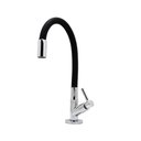 Ver imagem 1 de Torneira Cozinha Mesa Gourmet Flexível Preto Fosco 1/4 Volta ABS Bica Flexível
