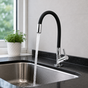 Ver imagem 2 de Torneira Cozinha Mesa Gourmet Flexível Preto Fosco 1/4 Volta ABS Bica Flexível
