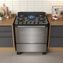 Ver imagem 6 de Fogão 5 Bocas Tripla Chama Mesa de Vidro Timer Digital Bivolt Automático Itamaster Itatiaia Prata