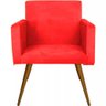 Poltrona Decorativa Nina Pé Palito Suede Vermelho - 4