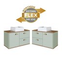 Ver imagem 7 de Gabinete de Banheiro 100% MDF 1 Porta e 2 Gavetas com Cuba Lívia 80cm Yescasa Verde/Freijó/Moscatel