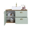 Ver imagem 4 de Gabinete de Banheiro 100% MDF 1 Porta e 2 Gavetas com Cuba Lívia 80cm Yescasa Verde/Freijó/Moscatel