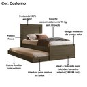 Ver imagem 5 de Bicama Cama Solteiro com Cama Auxiliar Mdf Luara Castanho Decmade