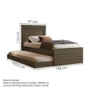 Ver imagem 3 de Bicama Cama Solteiro com Cama Auxiliar Mdf Luara Castanho Decmade