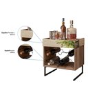 Ver imagem 3 de Mini Adega Aparador Barzinho Industrial com Espelho Aurora