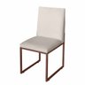 Cadeira de Jantar Escritorio Industrial Garden Ferro Bronze Suede Bege - Móveis Mafer - 1