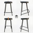Ver imagem 6 de Banqueta Média para Cozinha Vik Estofada Couríssimo Preto - Desk Design