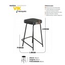 Ver imagem 4 de Banqueta Média para Cozinha Vik Estofada Couríssimo Preto - Desk Design