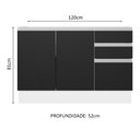 Ver imagem 3 de Balcão Gabinete de Pia Armário de Cozinha 100% MDF 120 cm 3 Portas 2 Gavetas Branco/Preto Acordes Madesa