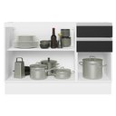 Ver imagem 4 de Balcão Gabinete de Pia Armário de Cozinha 100% MDF 120 cm 3 Portas 2 Gavetas Branco/Preto Acordes Madesa