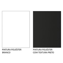 Balcão Gabinete de Pia Armário de Cozinha 100% MDF 120 cm 3 Portas 2 Gavetas Branco/Preto Acordes Madesa - 10