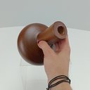 Ver imagem 2 de Vaso Decorativo de Madeira Natural 16x13x13cm Enfeite Sala Mesa Estante Aparador