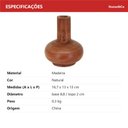Ver imagem 6 de Vaso Decorativo de Madeira Natural 16x13x13cm Enfeite Sala Mesa Estante Aparador