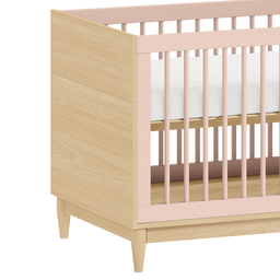 Berço Cômoda e Guarda Roupa Rosa 4 Portas para Quarto de Bebê Linha Tomi Quater - 2