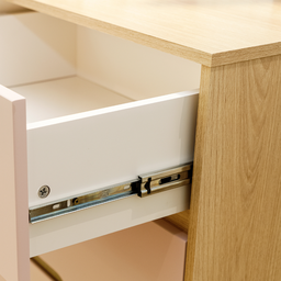 Berço Cômoda e Guarda Roupa Rosa 4 Portas para Quarto de Bebê Linha Tomi Quater - 6