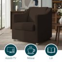 Ver imagem 5 de Poltrona Decorativa Mila Confortável para Sala Recepção Manicure Barbearia Consultório Pés Cromado