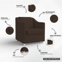 Ver mais imagens de Poltrona Decorativa Mila Confortável para Sala Recepção Manicure Barbearia Consultório Pés Cromado