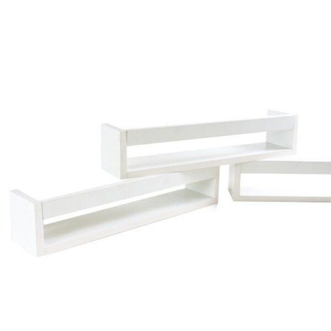 Kit 2 Prateleiras para Livros Enfeite Nicho Branco