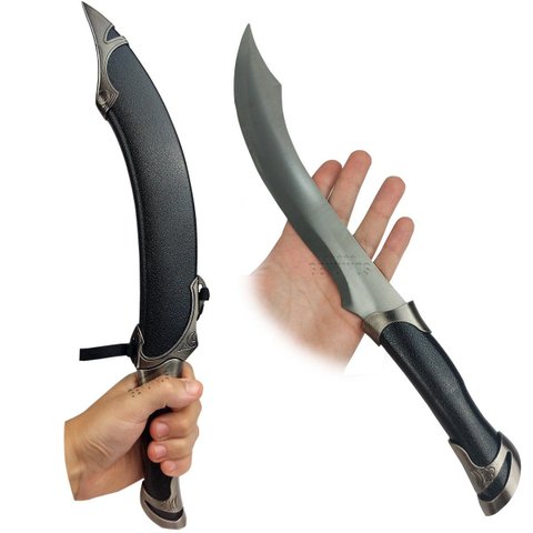 Adaga Facão Espada Medieval Estilo Senhor Dos Anéis Élfica em Metal Decorativa 42,5 Cm Genuinos Adag
