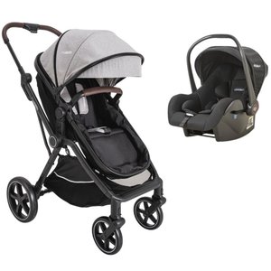 Carrinho Nomad Melange Grafite + Bebe Conforto Casulo (415npp) - Kiddo