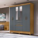 Ver imagem 2 de Guarda Roupa 7 Portas com Espelho New Mafra Freijó Cinza 897031 Moval
