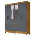 Ver imagem 1 de Guarda Roupa 7 Portas com Espelho New Mafra Freijó Cinza 897031 Moval