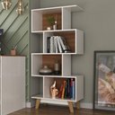 Ver imagem 1 de Estante Livreiro 4 Nichos Offfice Branco/nogal - Hecol