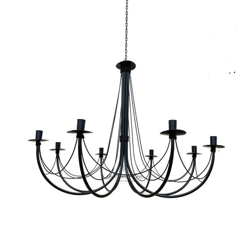 Lustre grande Luminária Ferro Teto Rústica Aramado 8 Bocais pé direito decoração MINAS ARTE PRÓPRIA 