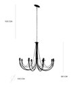 Ver imagem 2 de Lustre grande Luminária Ferro Teto Rústica Aramado 8 Bocais pé direito decoração MINAS ARTE PRÓPRIA 