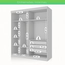 Ver imagem 6 de Guarda Roupa Casal 2 Portas de Correr 3 Gavetas Búzios 100% MDF Branco