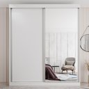 Ver imagem 2 de Guarda Roupa Casal 2 Portas de Correr 3 Gavetas Búzios 100% MDF Branco